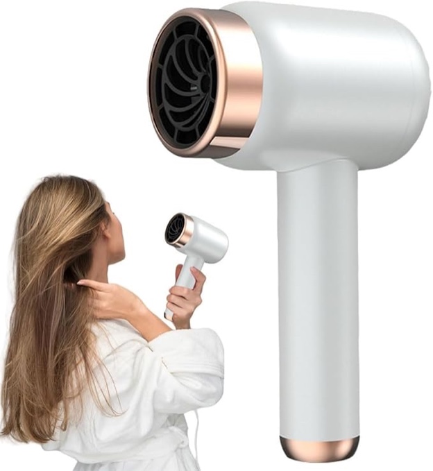 Cordless Hair Dryer, Portable Blow Dryer, 1200W Fast Drying Technology Hair Dryer, 3 Speeds Rechargeable Blow Dryer for Travel and Home Use (White)