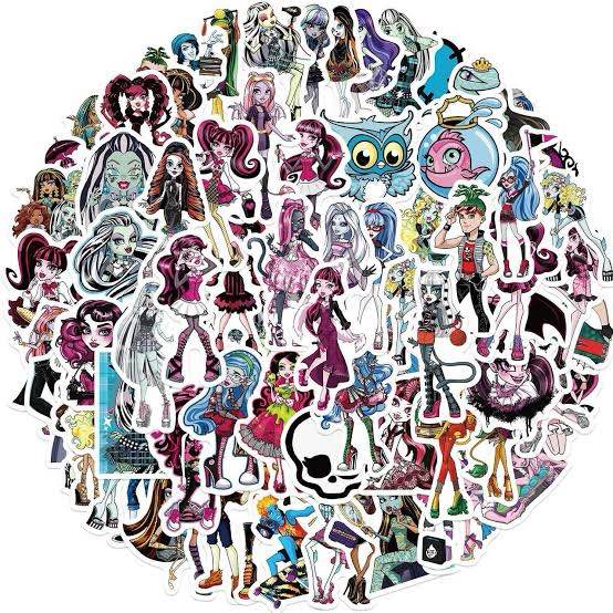 SBOBUY 70pcs Monster High Stickers Decals for Laptops Water Bottles Toys and Gifts for Teens,Girls,Perfect for Laptop,Phone,Skateboard,Travel| Extra Durable Vinyl (Monster High), Green