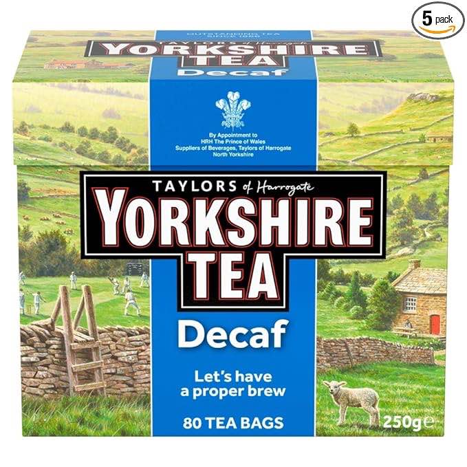 Yorkshire Tea Decaffeinated Tea Bags 250 g (Pack of 5)