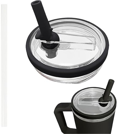 YWDOUJI Douji 40oz Tumbler Replacement Flip Straw Lid for Stanley Quencher H2.0,??? Flip-top Leak-Splash Proof?Replacement Reusable Tumbler Cover