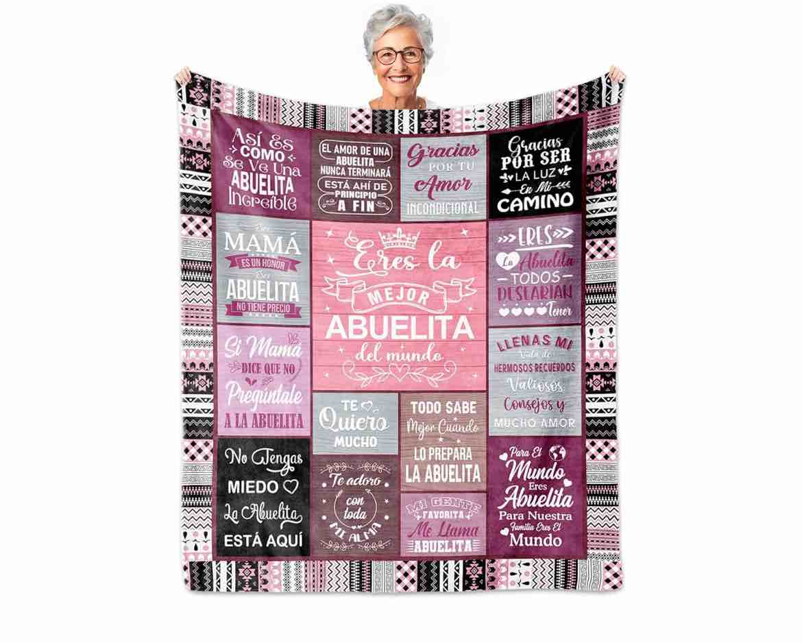 TRISG Regalo para Abuelita, Abuelita Gifts, Abuela Regalos Blanket 50"X60", Grandma Gifts in Spanish, Grandma Birthday Gifts, Mothers Day Abuelita Gifts, Regalo para Abuelita Día De La Madre, Navidad