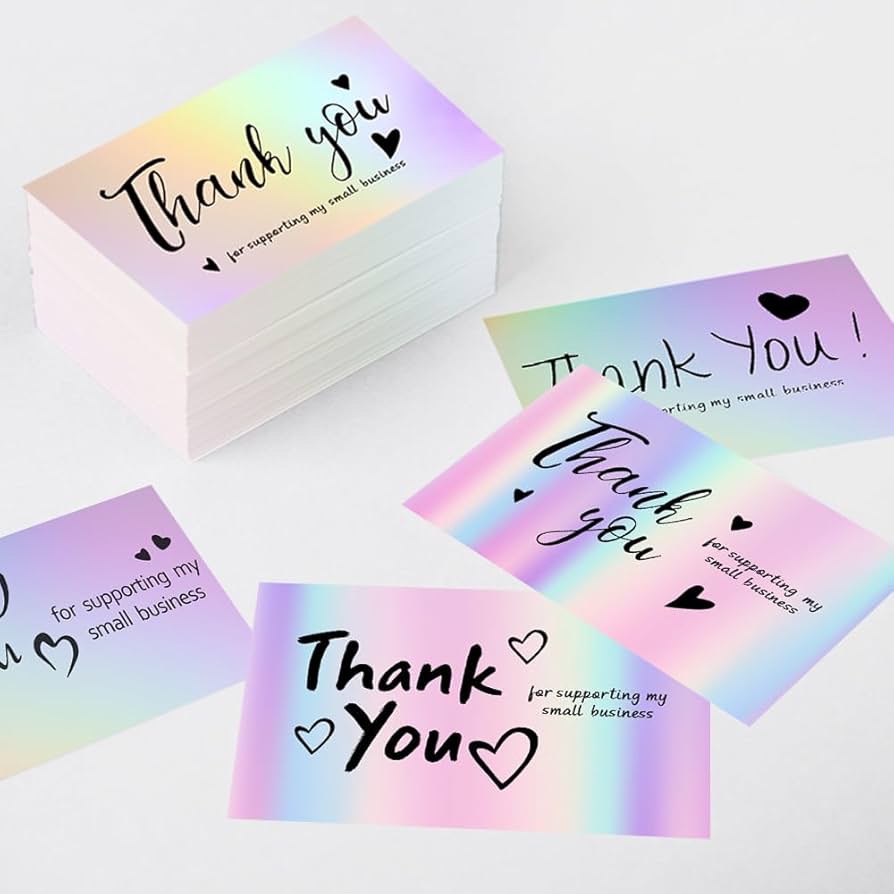 Lannso Thank You Cards Small Business, 120 PCS 6 Styles Thank You Cards for Retail Store, 2x3.5 Inch, Recommended for Online Retailers, Small Business Owners and Local Stores (QS243)