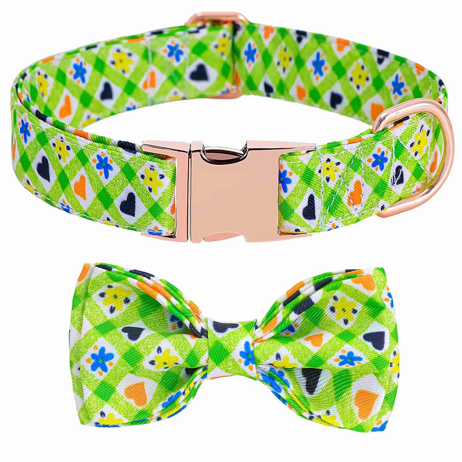 Bowtie Dog Collar, Love Dog Collars with Detachable Bow and Metal Buckle, Adjustable Collar Gifts for Small Medium Large and Girl Boy Dogs