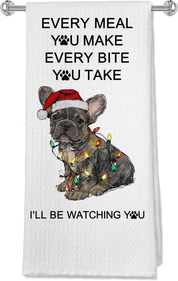 Funny Winter Bulldog Kitchen Towels Bathroom Hand Towels 16x24,Every Meal You Make Winter English Bulldog Decor Dish Towels Tea Towelsfor Kitchen Bathroom,Bulldog Mom Lover Winter Gifts