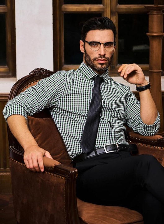 (Size XL) JMIERR Men's Dress Shirts Plaid 100% Cotton Button Down Long Sleeve Regular Fit Formal Business Shirts