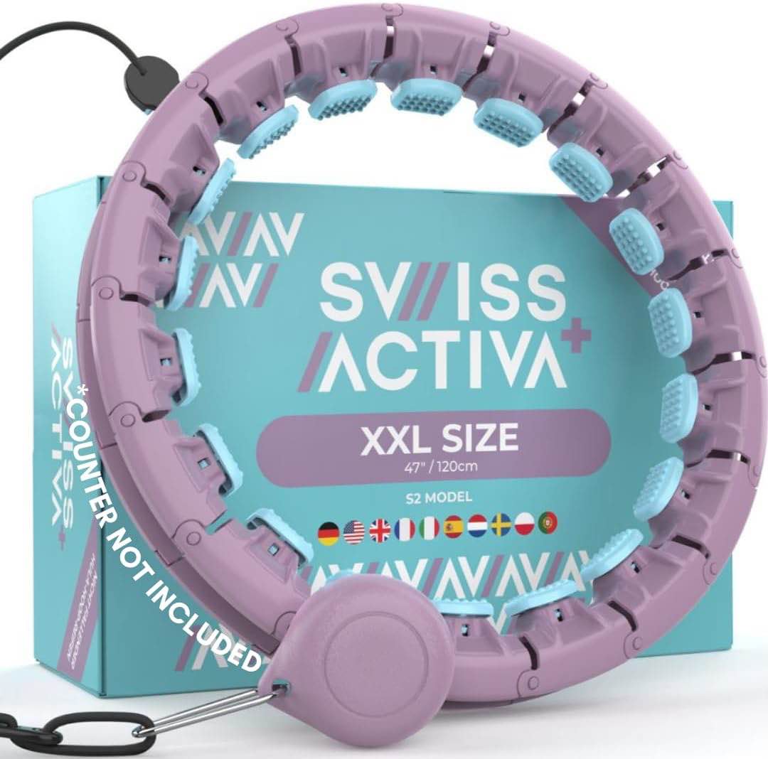 Swiss Activa+ Smart Hula Hoop - Weighted Exercise Hoop with Training ...