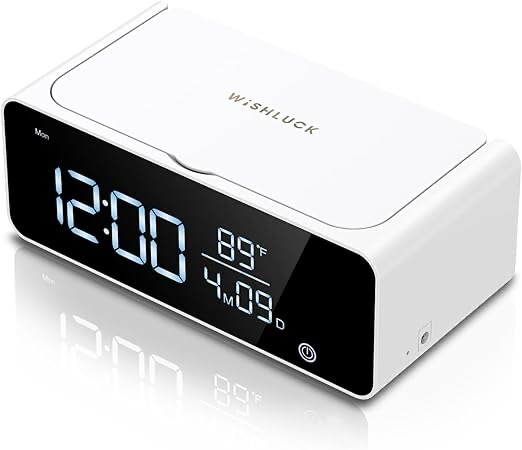 Wishluck Jewelry Cleaner Machine - Jewelry Cleaner 48KHz/24W, Tabletop LED Display Alarm Clock with 500ml Stainless Cleaning Tank for Jewelry, Glasses, Rings, Diamonds (White)