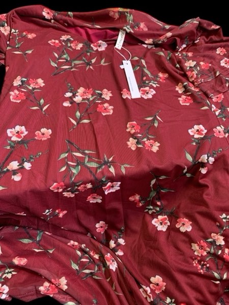 Qixing Floral Dress (Red, Medium)