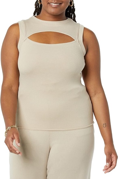(Size L) TEREA Women's Ava Cutout Tank Top