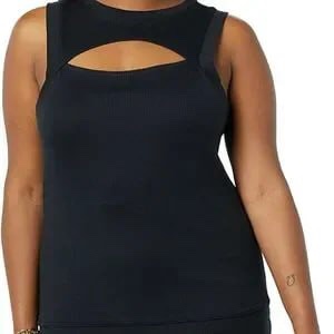 Cutout black tank top