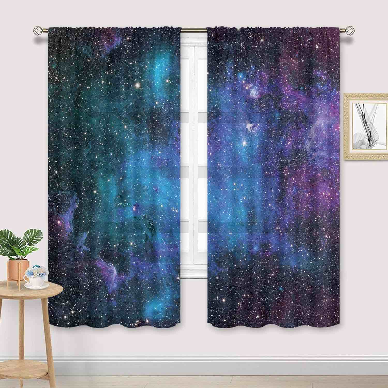 Cinbloo Curtains Rod Pocket Window Drapes 2 Panels 52 (W) x 84(L) Inch