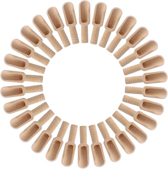 HANSGO 66PCS Mini Bamboo Spoons, 3" Mini Bath Salt Spoons Wooden Candy Spoons for Condiments Sugar Washing Powder