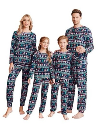 (Kids, 4T) PopReal Christmas Pajamas for Family, Matching Family Christmas PJs Sets Red Elk Tree Printed Top Sleepwear