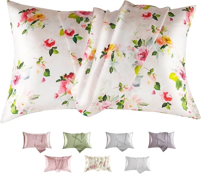 TELUS Lyocell Body Pillowcase for Hair and Skin Health, Soft and Smooth, Both Sides Pillow Case Cover with Envelope Closure,1pc, 20x54 inches, Floral