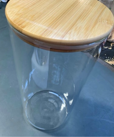 Glass storage jar