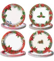 Homlouue 50 PCS 10 inch Christmas Plates, Christmas Paper Plates, Christmas Plates Disposable for Ch