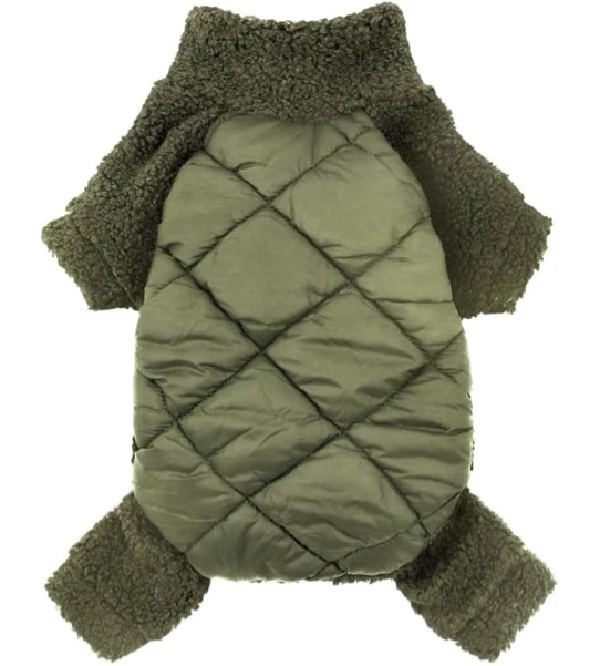 Fitwarm Dog Argyle Puffer Coat Pajamas Olive Green Size XXL