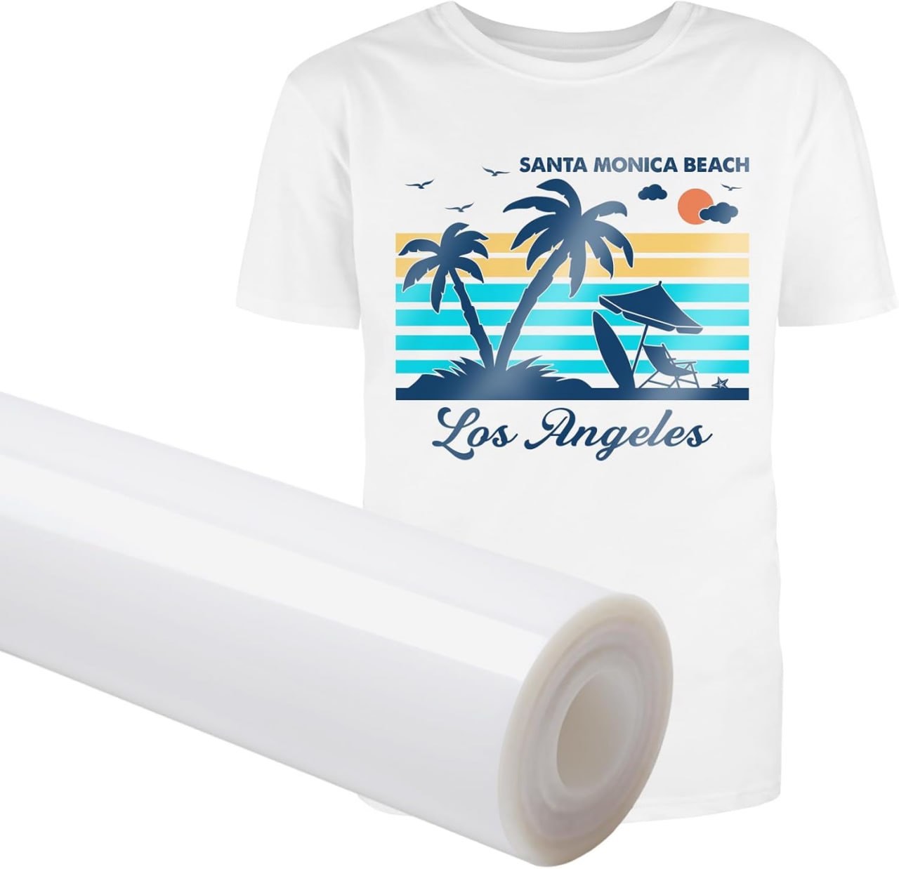 PYD Life Sublimation Vinyl for Light Colors Fabric Matte White 12" x 25 ft Heat Transfer Vinyl for Sublimation T-Shirt Hoddy Cap Hat Tote Bags