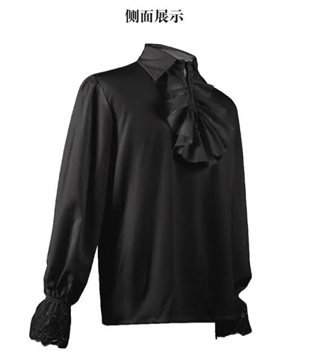 VOXGET Mens Pirate Shirt Halloween Renaissance Vampire Victorian Steampunk Gothic V Neck Ruffled Medieval Costume