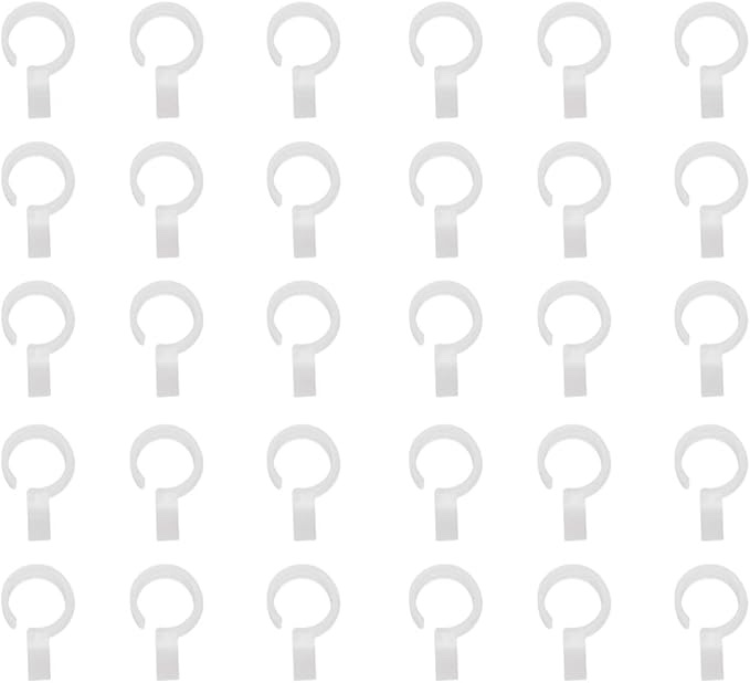 lasenersm 30 Pieces Windproof Hook Hanger Buckle Hook Clips Plastic Cloth Hanger Buckles Clothes Hanger Hooks Windproof Clothes Hanger Clip Buckle, White(for 19-21mm Round Tube)