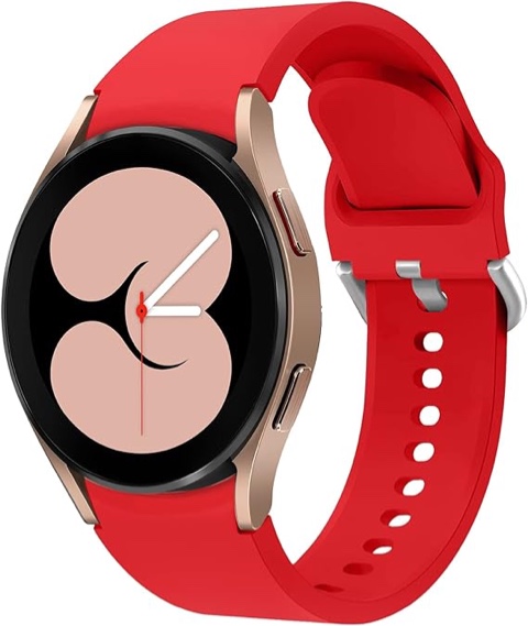 Bands Compatible with Samsung Galaxy Watch 6/5/5 Pro/4 40mm 44mm 42mm 46mm 43mm 45mm 47mm Band, 20mm Soft Silicone Watch Band Replacement Strap for Galaxy Watch 3 41mm Active 2 Official Wine red
