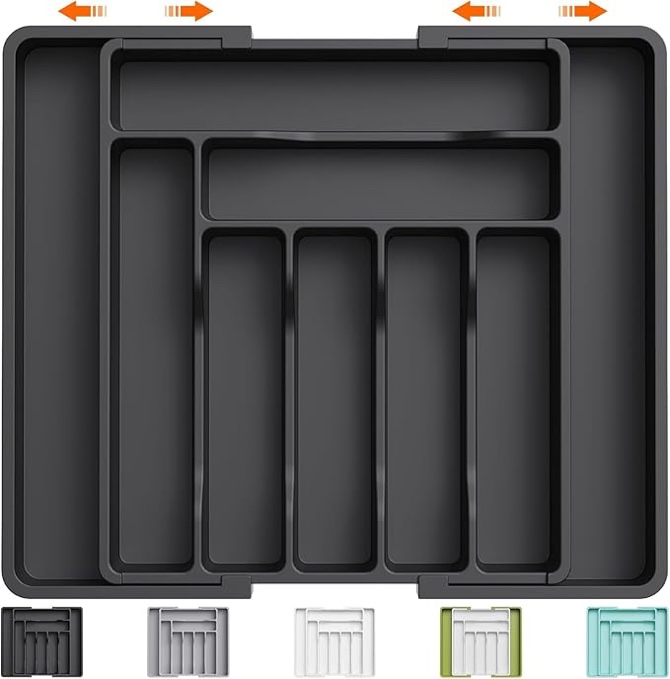 Infinite Silverware Organizer - Expandable Kitchen Drawer Organizer, Adjustable Utensil Organizer, Cutlery Drawer Organizer for Forks, Knives, Multipurpose Kitchen Organizers and Storage Solution