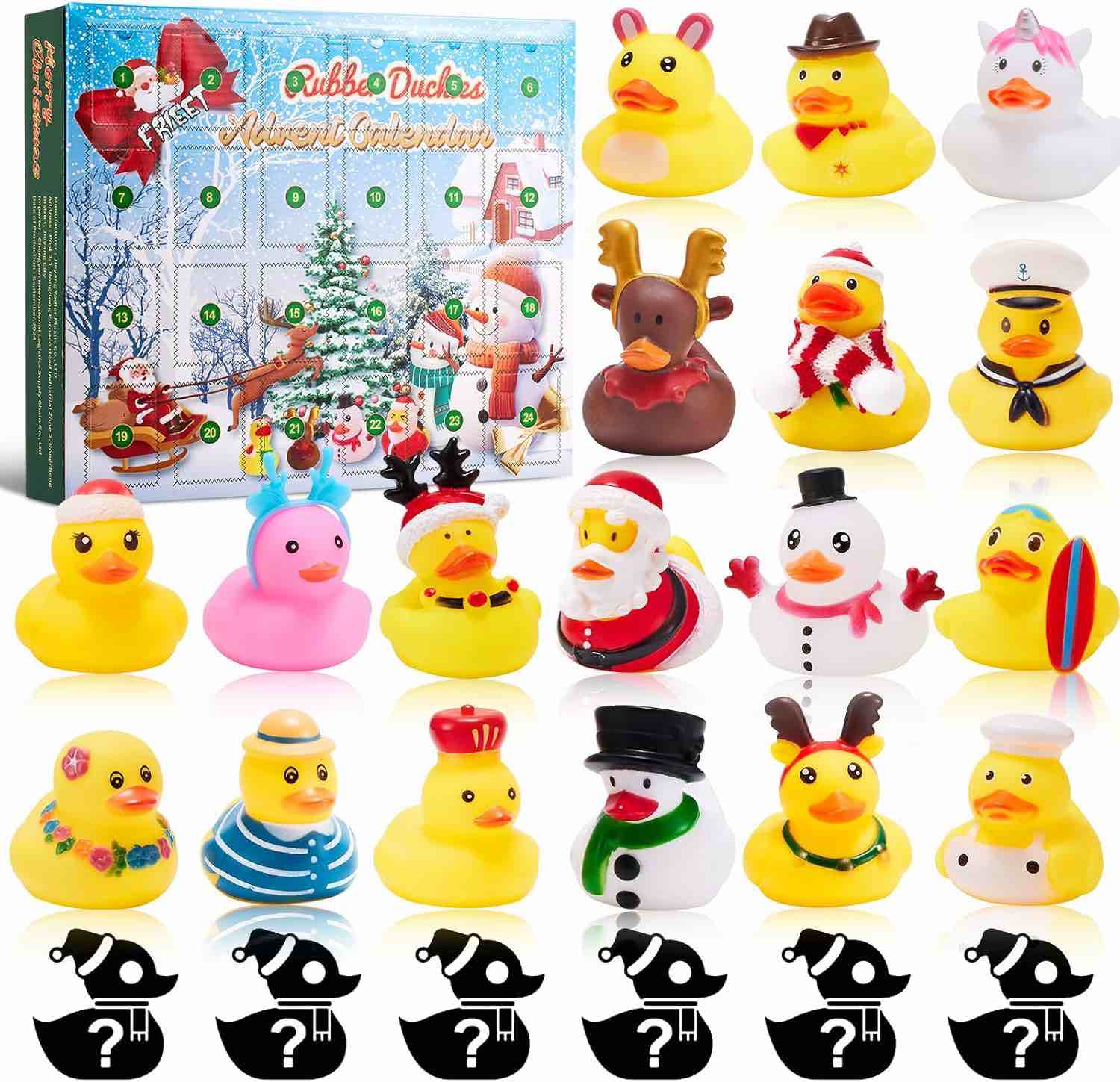 Advent Calendar 2025 Rubber Ducks Toys Advent Calendar for Kids - 24 Days Christmas Countdown Calendar Gifts for Boys, Girls, Kids - Party Favor Gifts