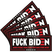 QSUM Anti Biden 2024 Stickers for Cars, 5PCS Black Vinyl FK Biden Bumper Car Waterproof Sticker Anti Biden and Voting