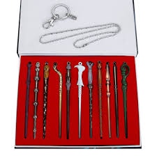 OPENDGO 11pcs Mini Magic Wand Set Creative Cosplay Wizard Wands Stick with Necklace Keychain in Gift Box,Ideal for Halloween Party Costume Decoration Accessories