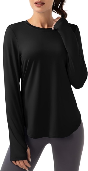 (Medium) Women's Golf Shirts Long Sleeve UPF 50+ UV Workout Sun Shirt Outdoor Gym Hiking Tops Quick Dry Lightweight