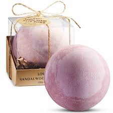 birthday gifts for men, bath bombs gift, extra large sandalwood handmade bath bomb with shea & coco butter dry skin moisturize, bath and body grooming self care 7oz natural spa bubble bath fizzy