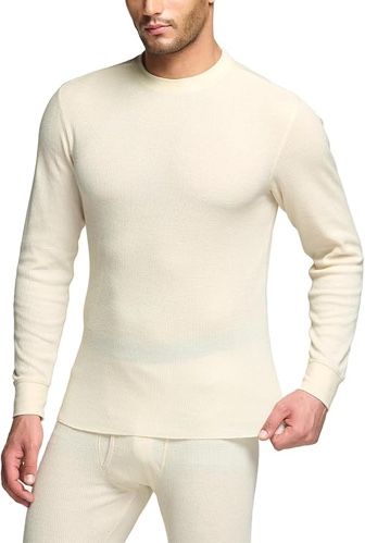 (Size M) CQR Men's Long Sleeve Thermal Underwear Tops, Midweight Waffle Shirt, Winter Cold Weather Thermal Shirts