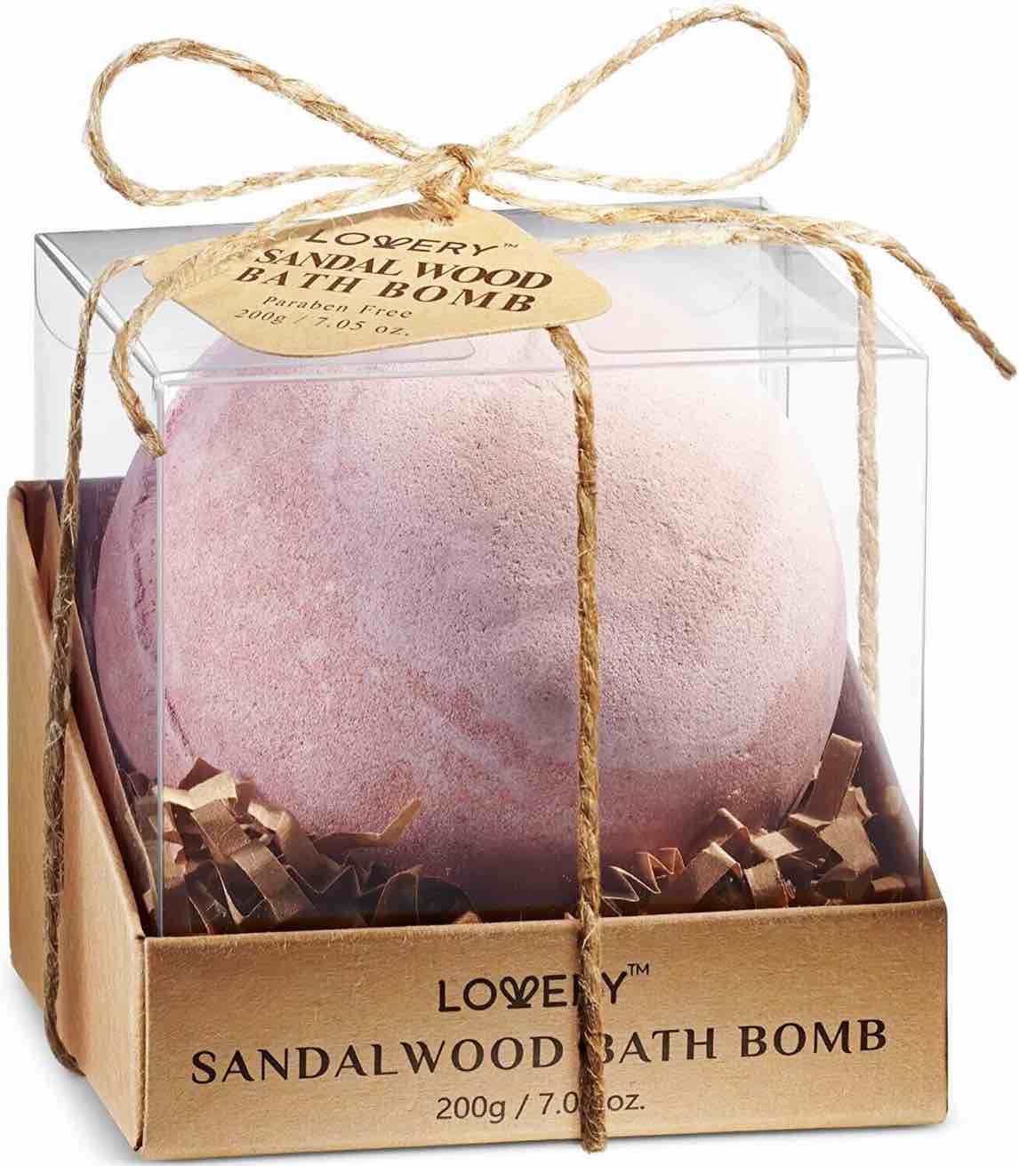 birthday gifts for men, bath bombs gift, extra large sandalwood handmade bath bomb with shea & coco butter dry skin moisturize, bath and body grooming self care 7oz natural spa bubble bath fizzy