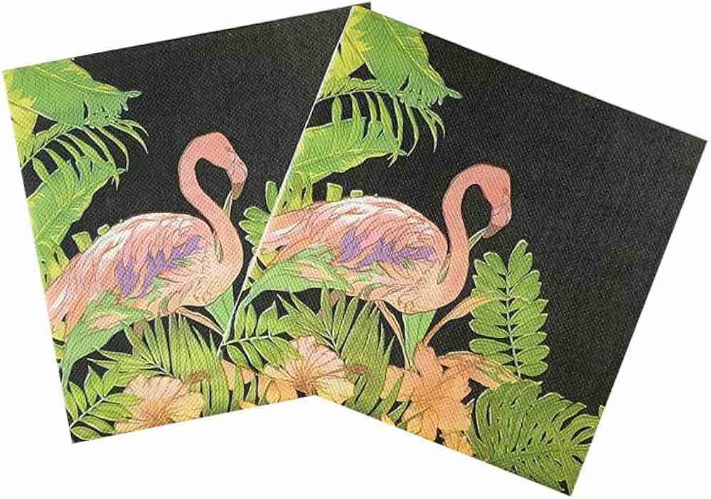 AYAROS 40pcs Pink & Multicolor Flamingo Disposable Napkins for Dinner Party, Luncheon, Baby Shower, Wedding, Pool & Tea Party