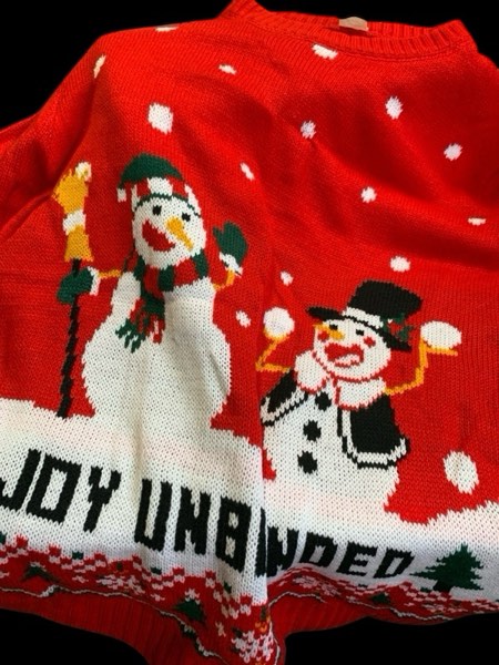 Joy Unbinded Christmas Sweater (Red, Small)