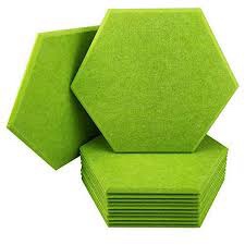 JBER Hexagon Sound Proof Foam Panels, Acoustic Foam Panels Sound Proof Foam Panels, 14" X 12" X 0.4" High Density Acoustic Treatment for Studio, Home, Office12 Pack - Green