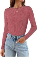 ZANZEA Long Sleeve Shirts for Women Mock Neck Ribbed Tops Slim Fitted Casual Basic Shirts Fall Tops