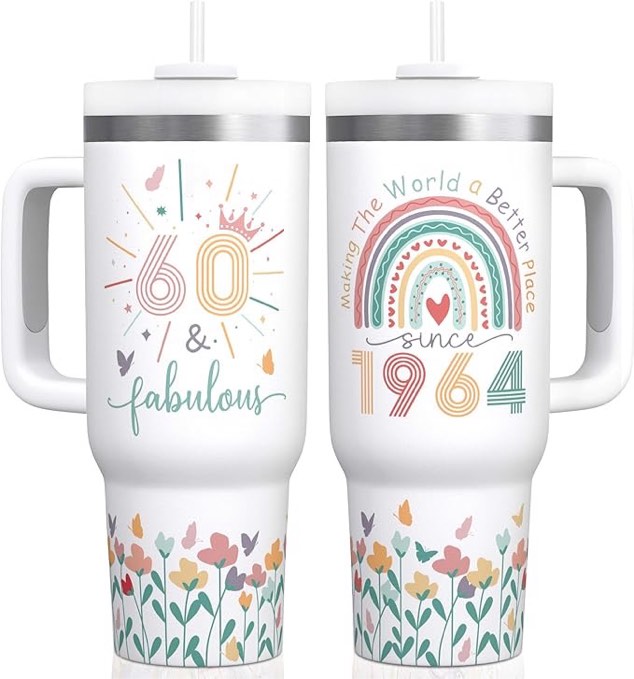 60th Birthday Gifts for Women Men,1964 Vintage Tumbler,1964 Birthday Gifts for Women, 60 Year Old Birthday Gifts
