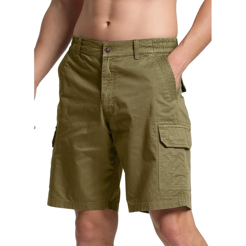 Xsylxgc Men's Cargo Shorts 10" Cotton Classic Casual Golf Hiking Shorts with 6 Pockets