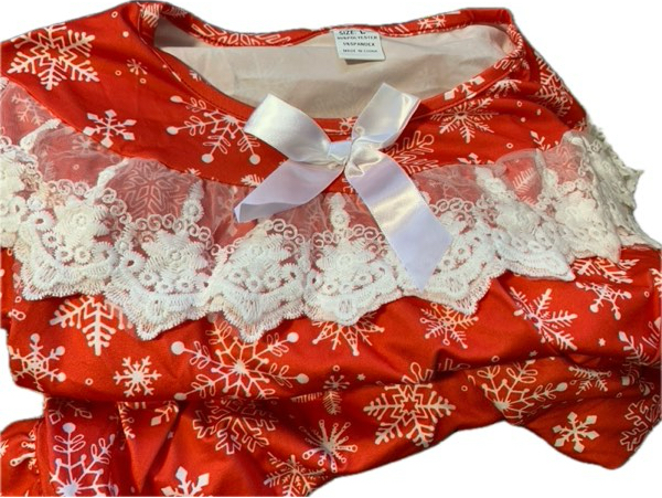 Red Christmas Snowflakes Dress (Large)
