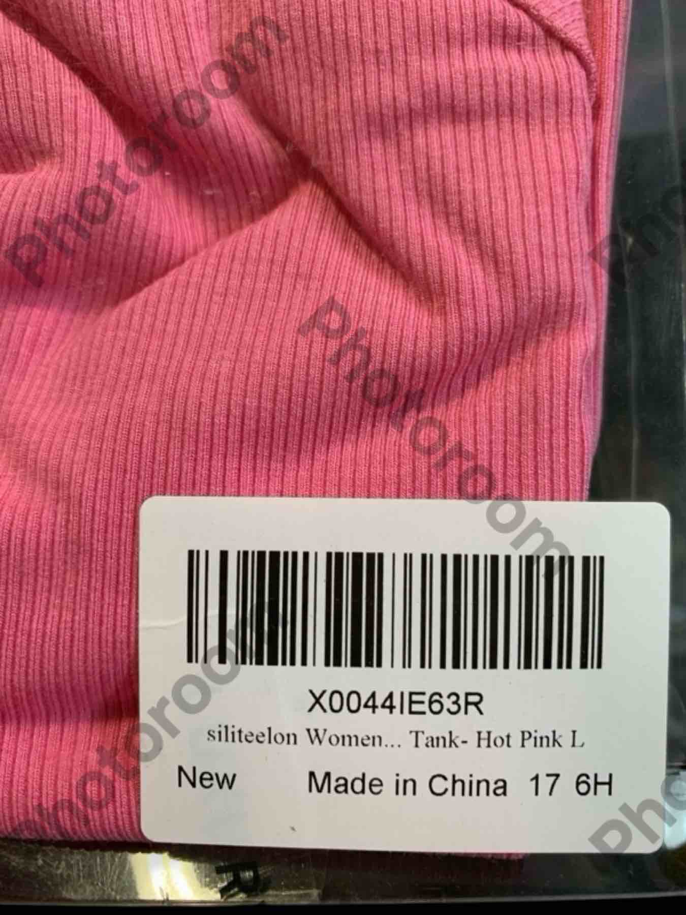 siliteelon Womens Halter Top Sleeveless Crew Neck Casual Basic Ribbed Fitted Tank (Hot Pink, Large)