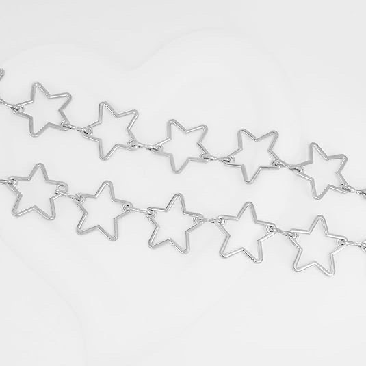 Haakong Silver Metal Chain Belts Star Waist Chain Belts for Women Fashion Silver Chain Belts Adjustable for Dress Jeans Outfits (Silver)