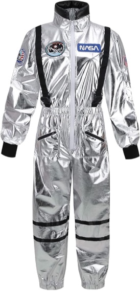 (XX-Large) GRAJTCIN Women's Astronaut Costume Adult Shiny Space Suit Halloween Spaceman Costume