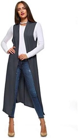 (Size 2XL) Women's Sleeveless Cardigan – Casual Long Maxi Open Front Flowy Drape Lightweight Duster Vest 