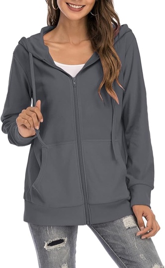 GOCHIC Womens Hoodies Cropped Jacket Drawstring Hooded Sweatshirts Casual Long Sleeve Top Dark Green XX-Large