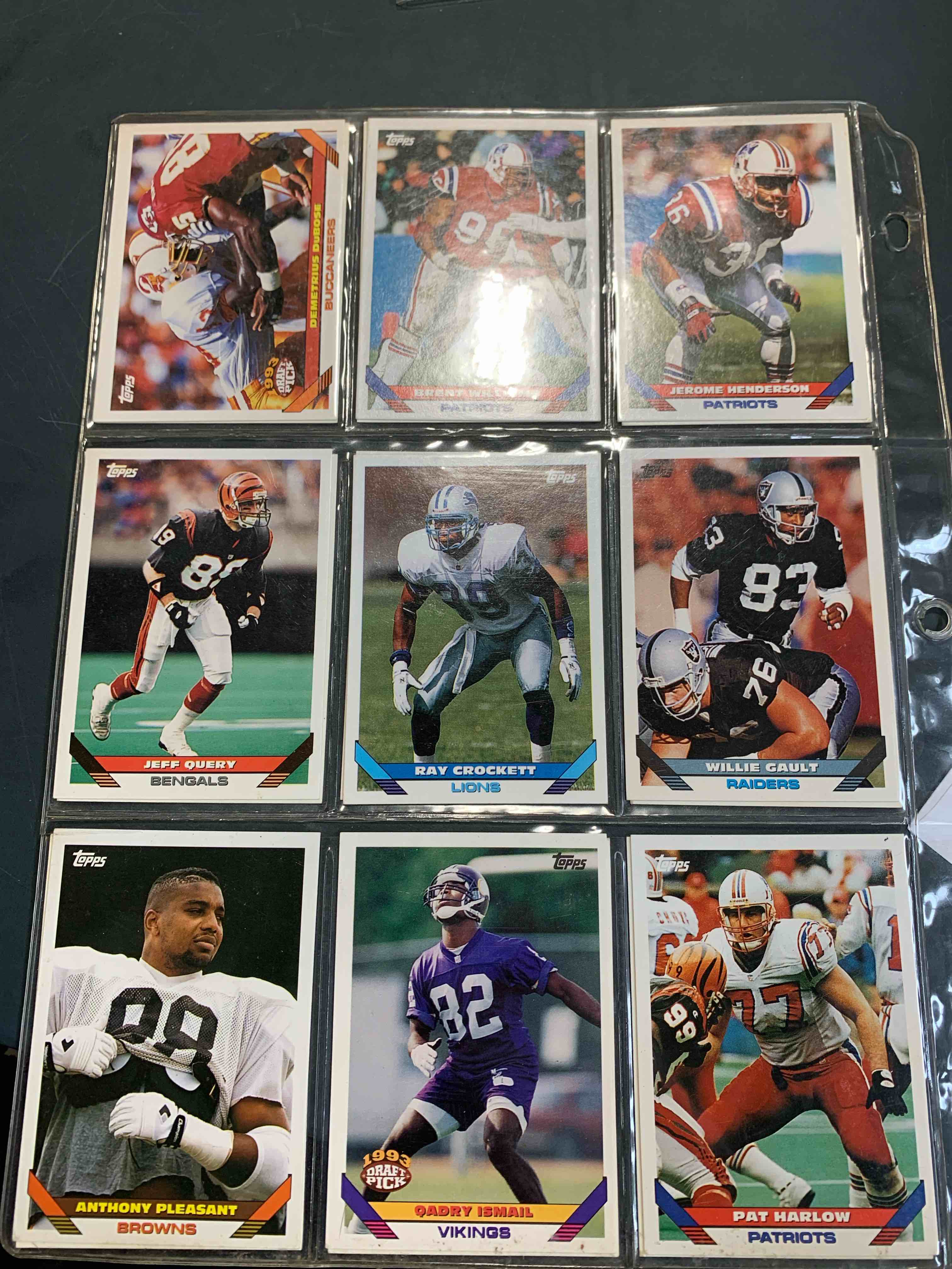 1 page of 90s football cards (18 total)