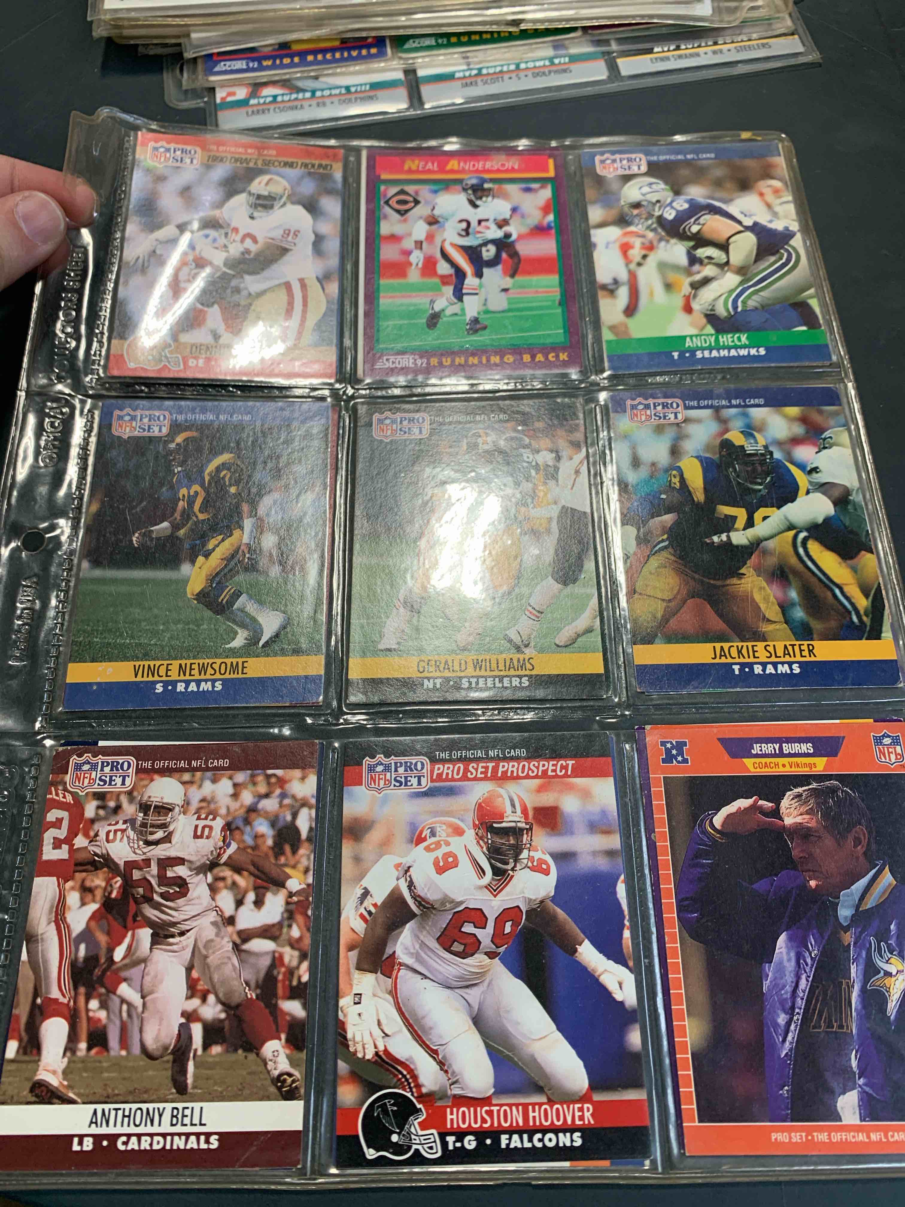 1 page of 90s football cards (18 total)