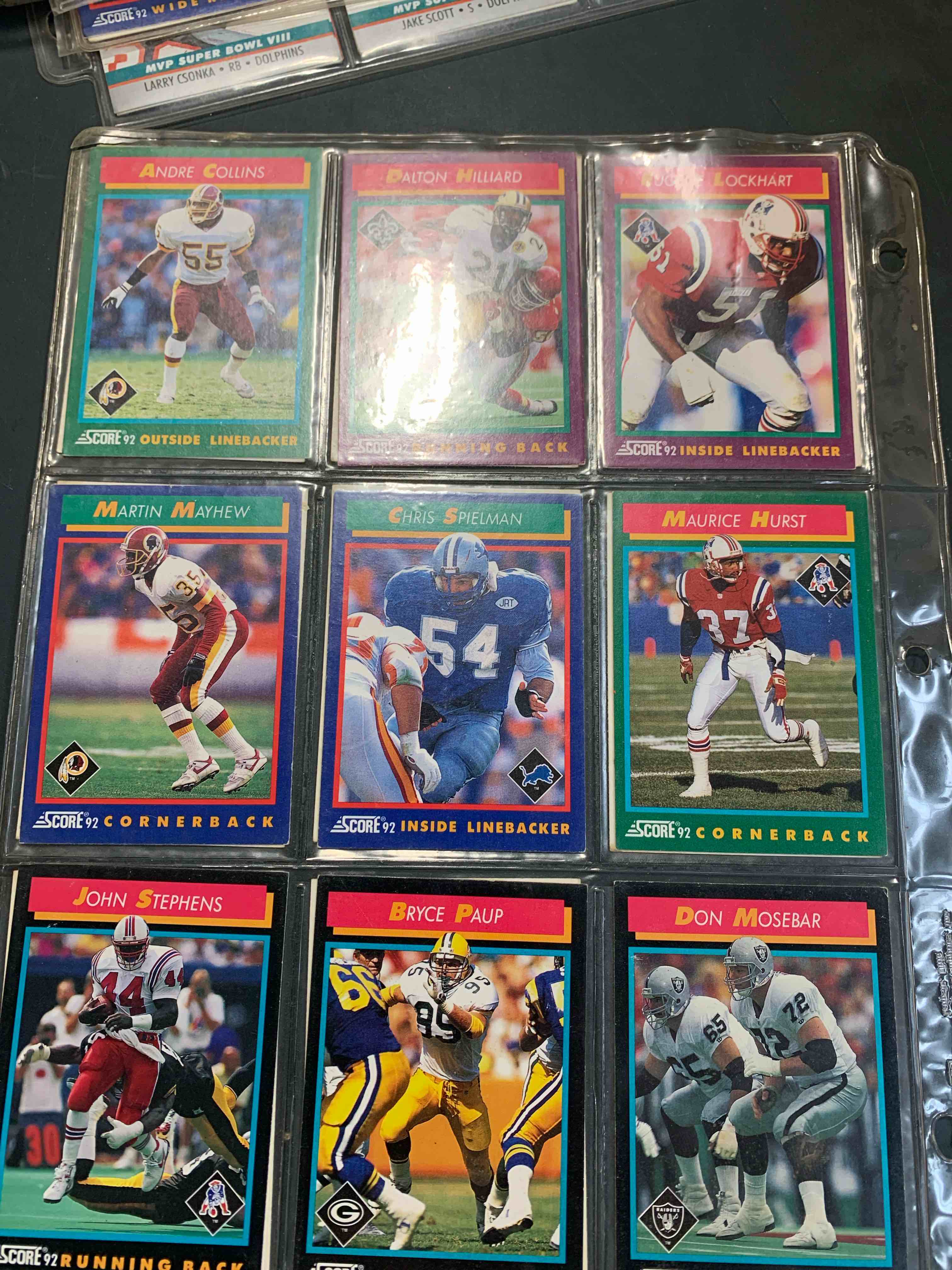 1 page of 90s football cards (17 total)