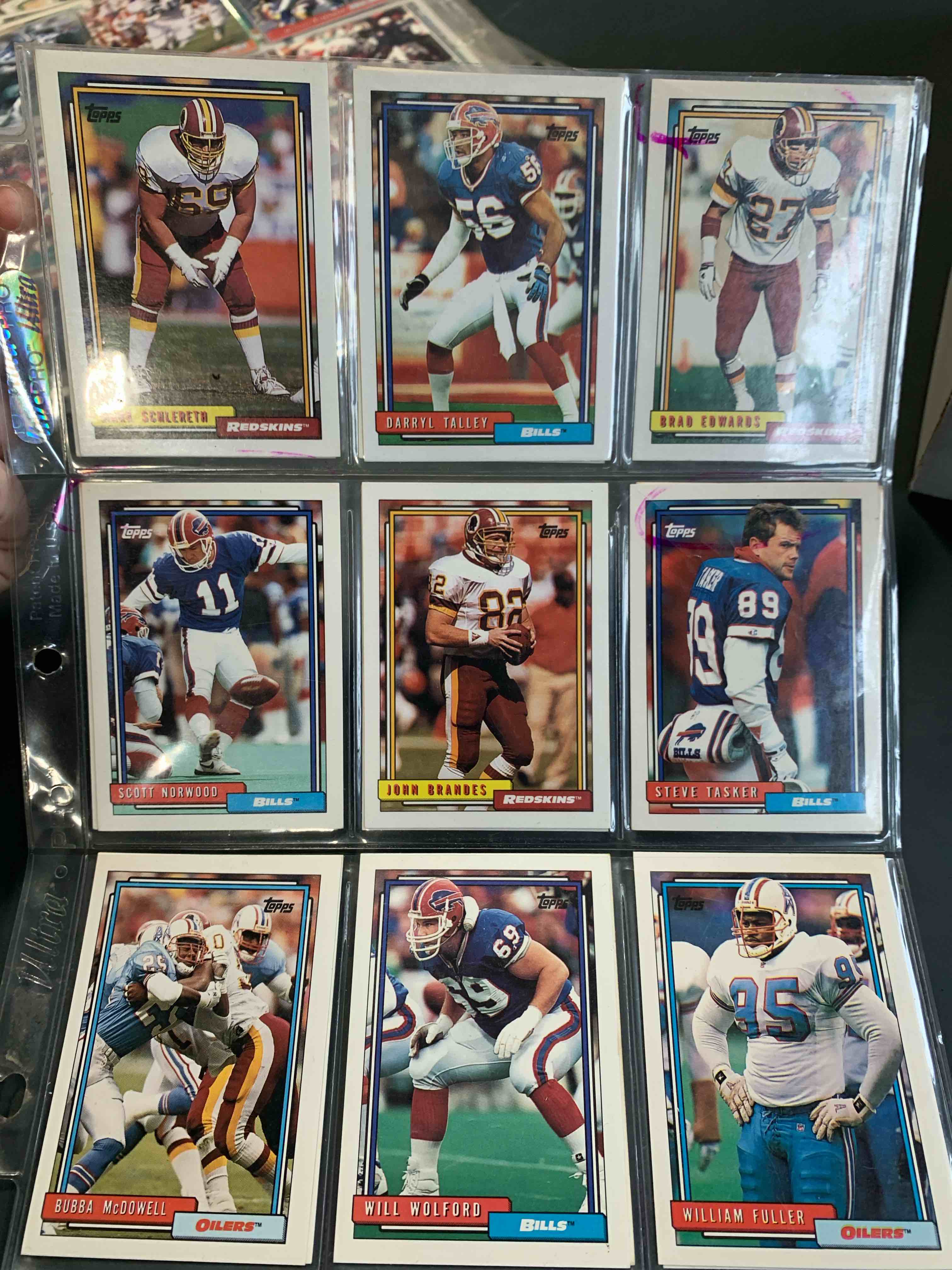1 page of 90s football cards (17 total)