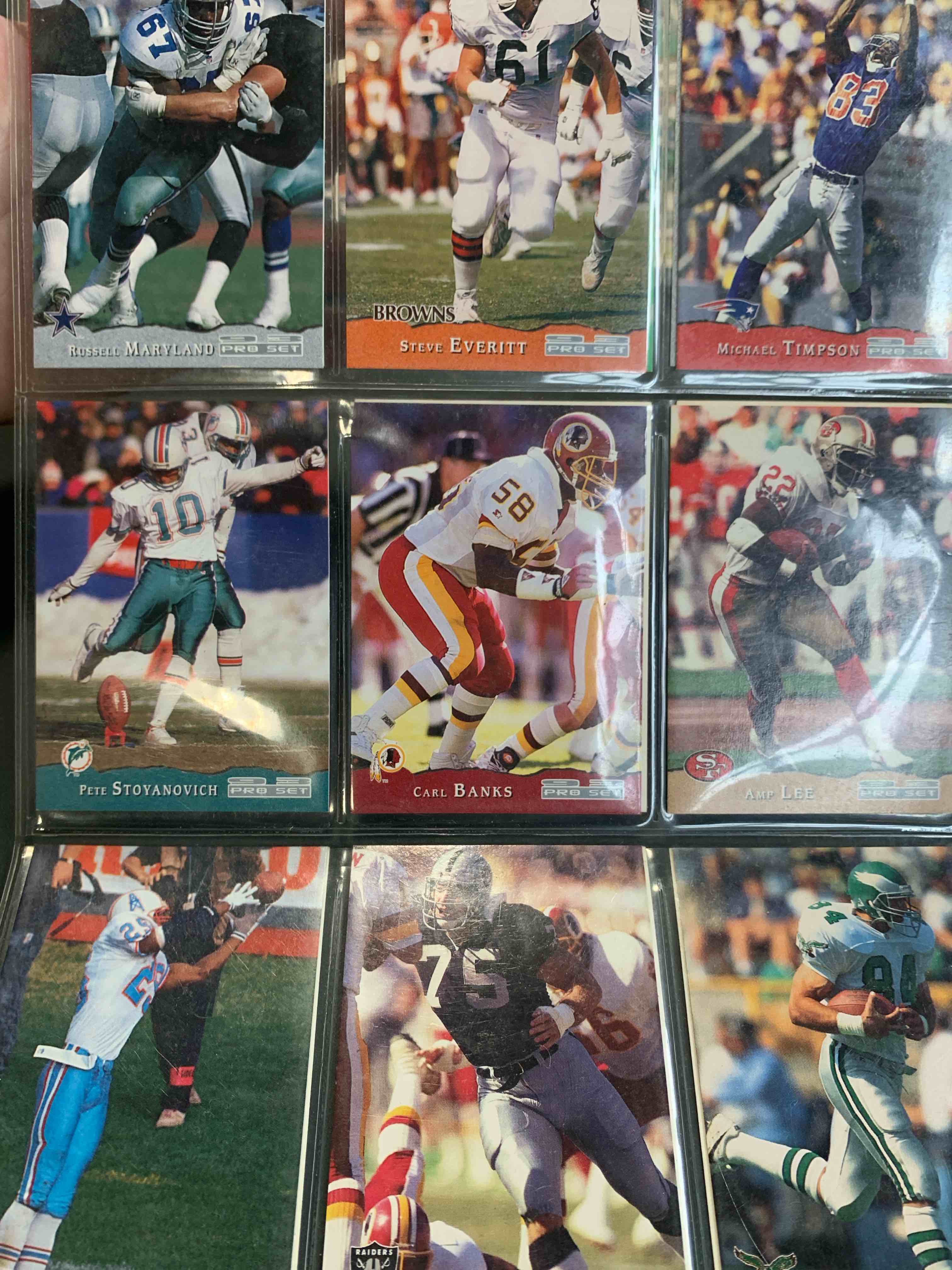 1 page of 90s football cards (17 total)